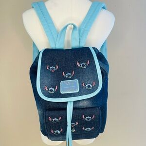 LOUNGEFLY - Blue Denim STITCH Backpack